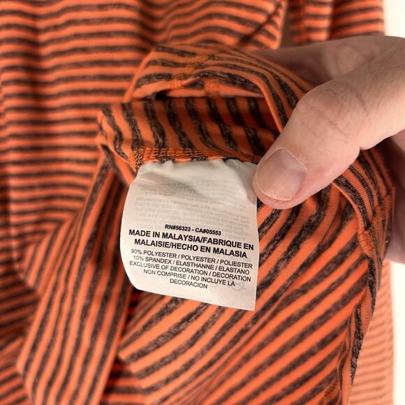 Nike Running Jacket Women's Small Orange Striped 1/4 Zip Dri Fit Long Sleeve - Picture 6 of 11